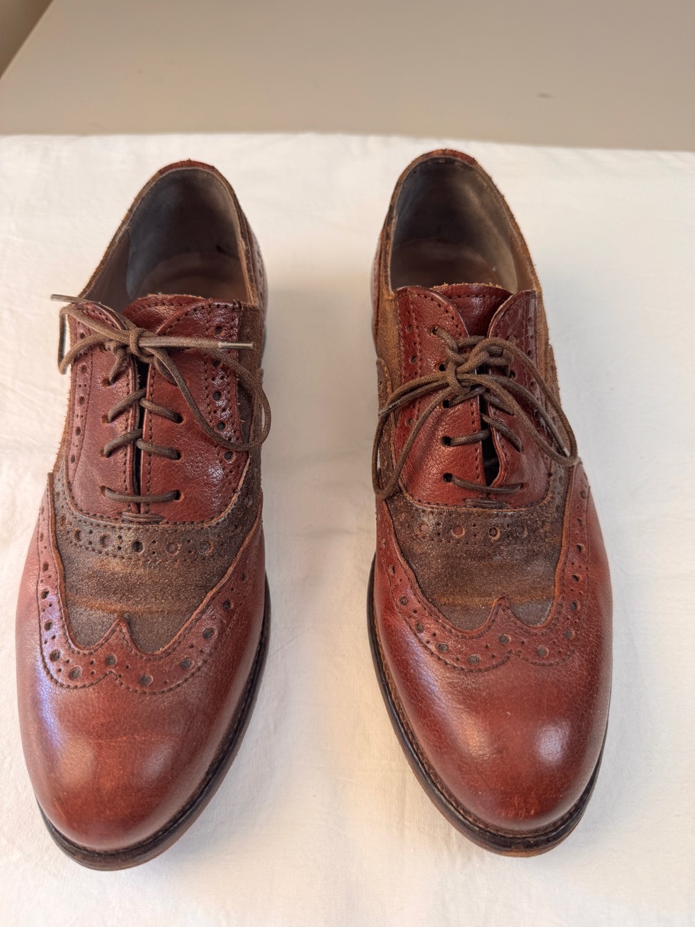 MOMA Made in Italy Leather Wingtip Oxford Shoes Women’s 8.5 Brown Brogue